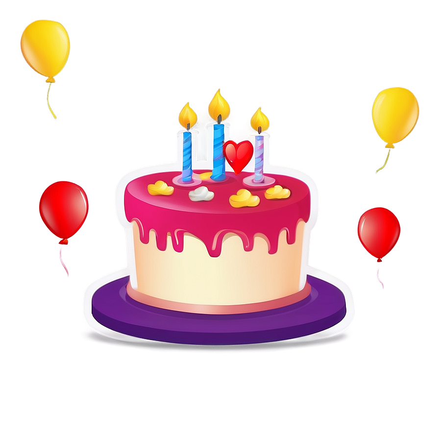 Birthday Heart Emoji Png Hgf PNG Image