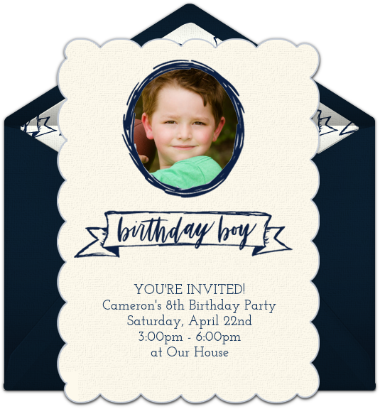 Birthday Invitation Boy Photo PNG Image