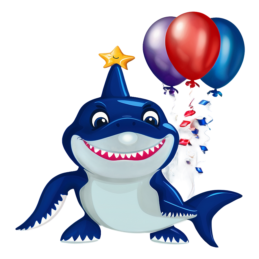 Birthday Shark Balloon Clipart Png 20 PNG Image