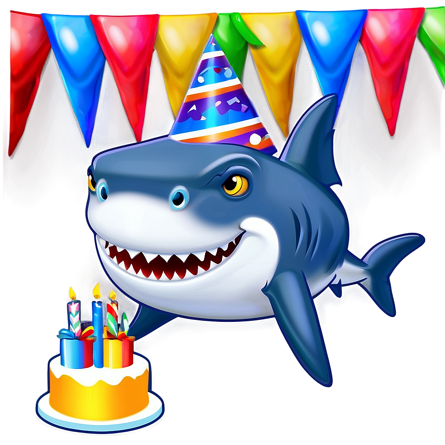 Birthday Shark Banner Graphic Png 06292024 PNG Image