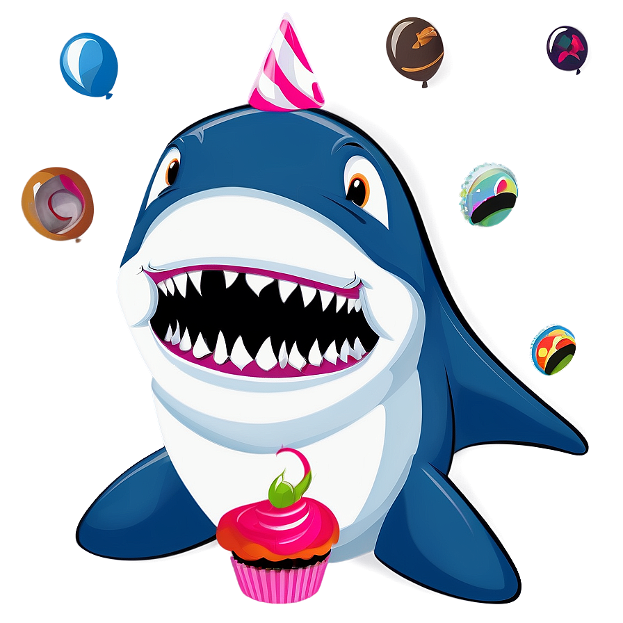 Birthday Shark With Cupcake Png 78 PNG Image