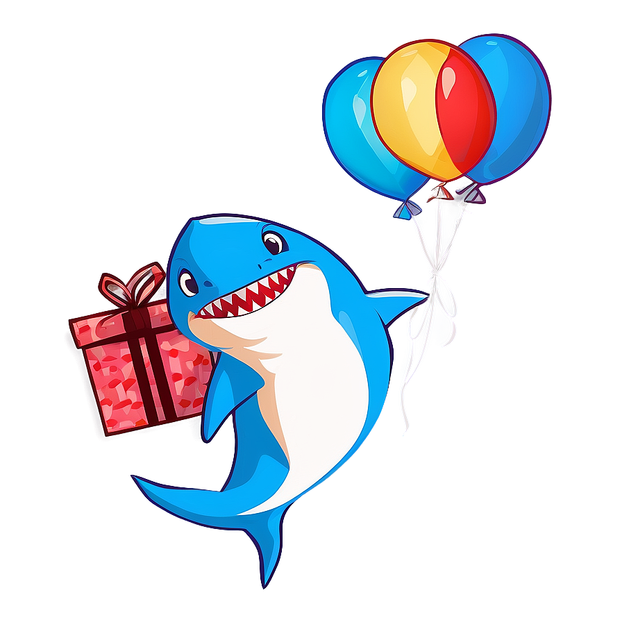 Birthday Shark With Presents Png 06292024 PNG Image