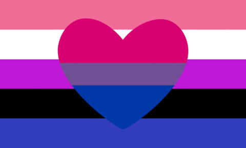 Bisexual Flag Heart Graphic PNG Image