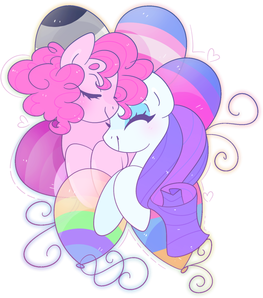 Bisexual Pride Pony Embrace PNG Image