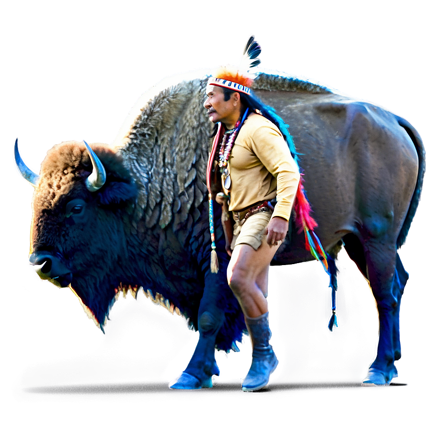 Bison And Native American Png Ypj46 PNG Image