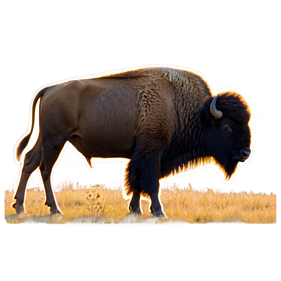 Bison In Golden Hour Light Png 06112024 PNG Image