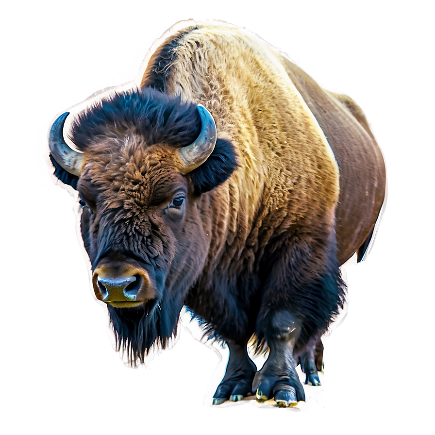 Bison In Yellowstone Park Png Eal PNG Image