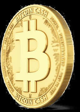 Bitcoin Cash Golden Coin PNG Image