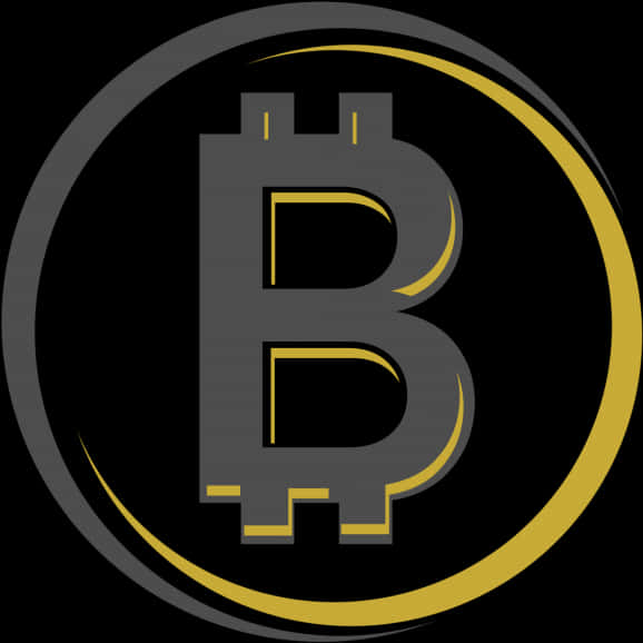 Bitcoin Logo Goldand Black PNG Image