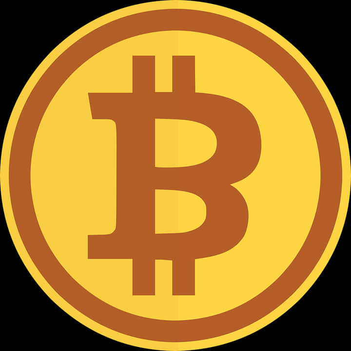 Bitcoin Logo Golden Coin PNG Image