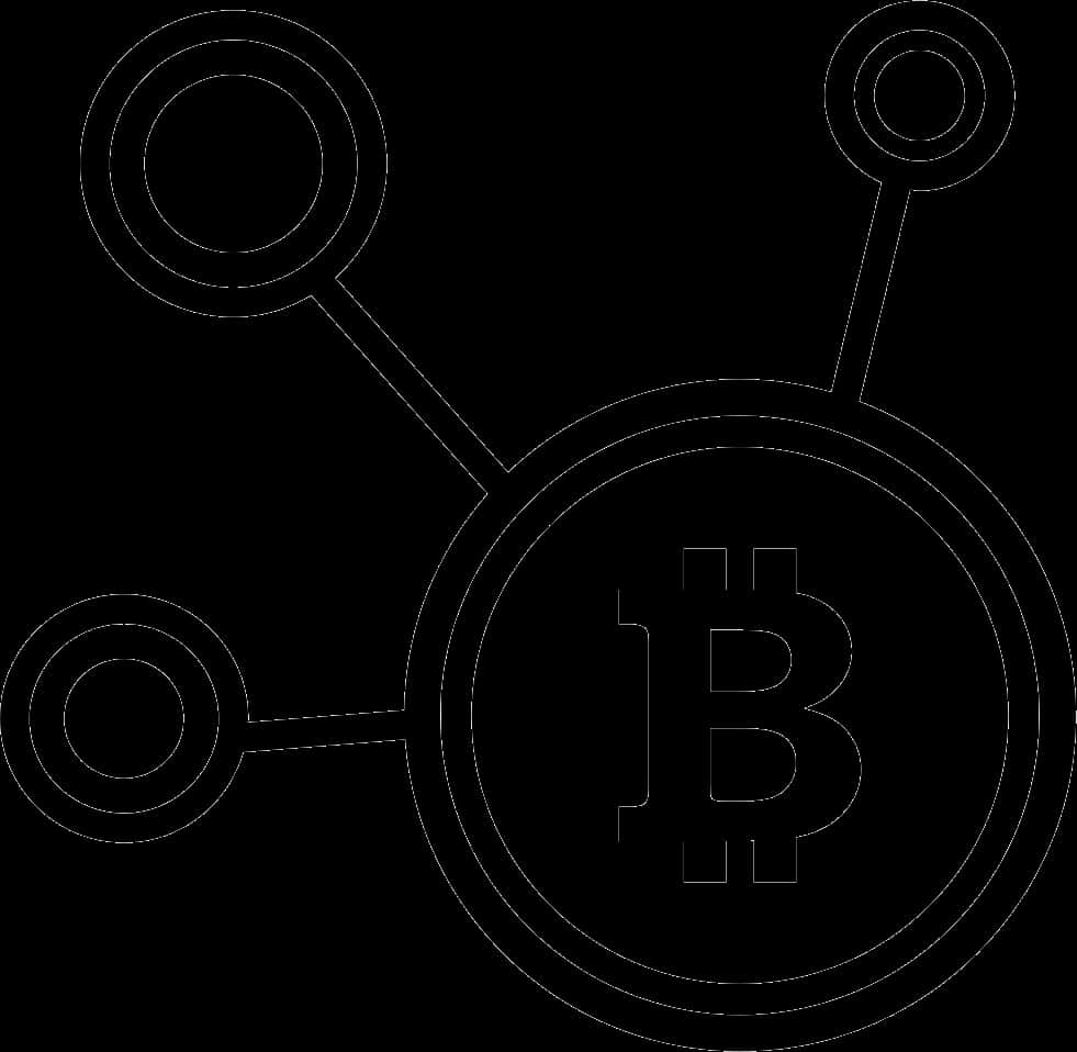 Bitcoin Network Outline PNG Image