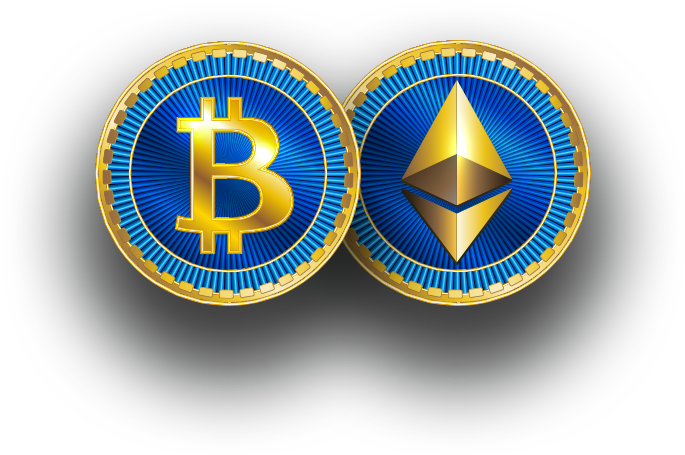 Bitcoinand Ethereum Coins PNG Image