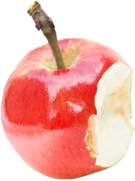 Bitten Red Apple Isolated PNG Image