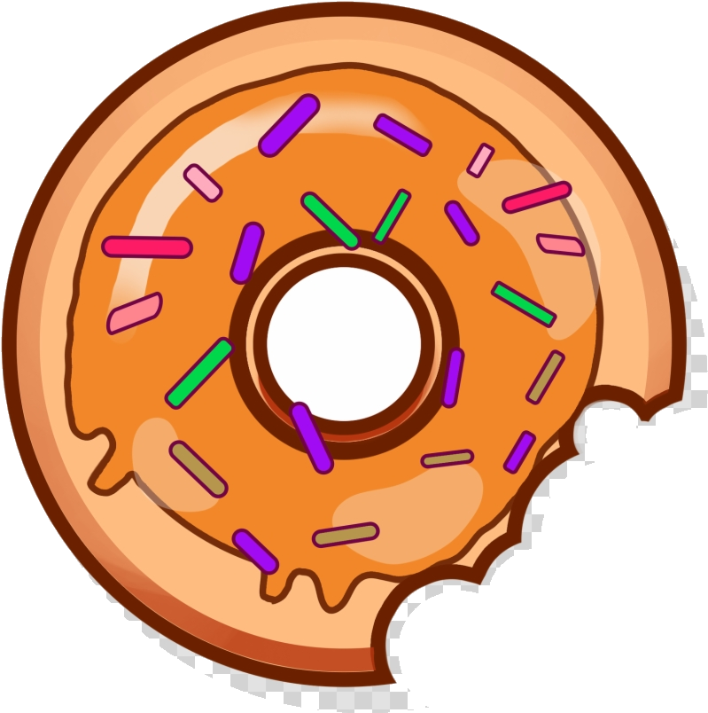 Bitten Sprinkled Donut Illustration PNG Image