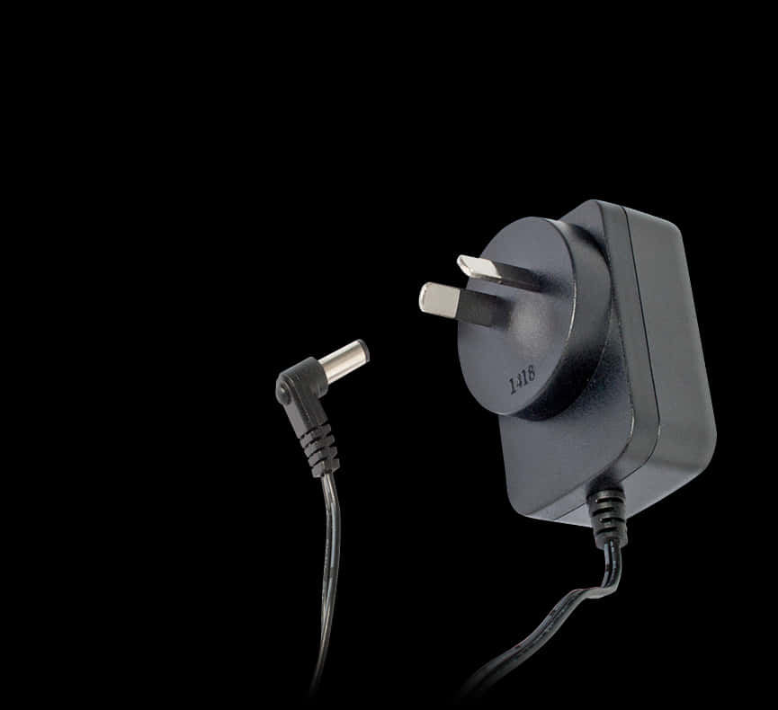 Black A C Adapterwith Plugand Cable PNG Image