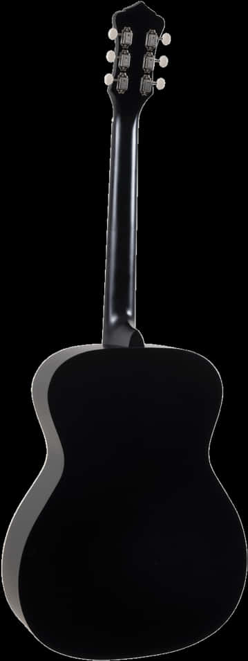 Black Acoustic Guitar Back View PNG Image