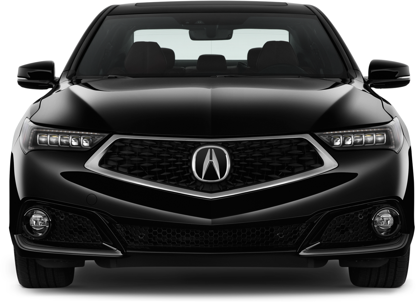 Black Acura Sedan Front View PNG Image