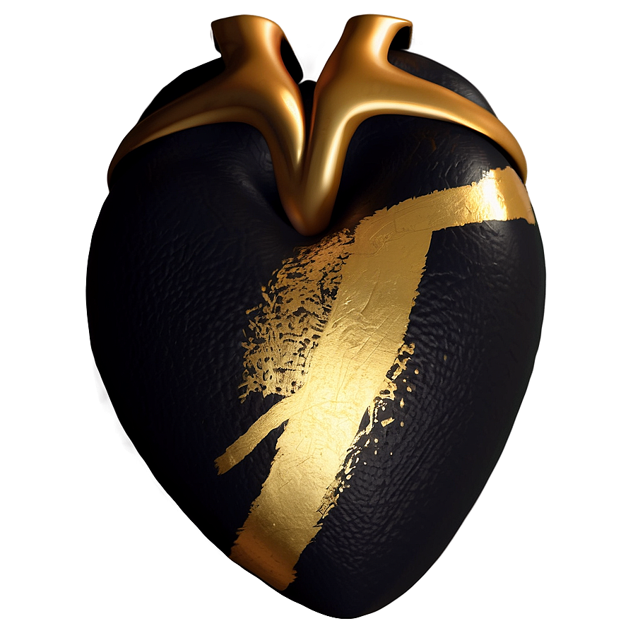 Black And Gold Heart Png 19 PNG Image