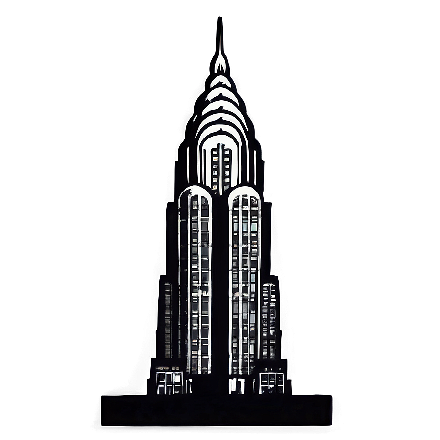 Black And White Chrysler Building Png 10 PNG Image