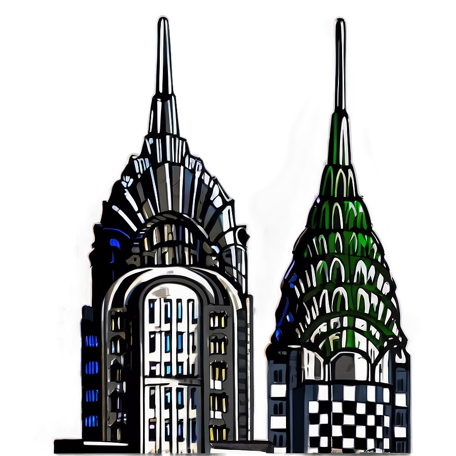 Black And White Chrysler Building Png 13 PNG Image