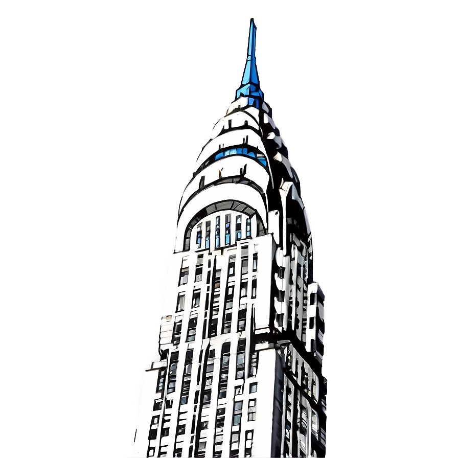 Black And White Chrysler Building Png Plr10 PNG Image