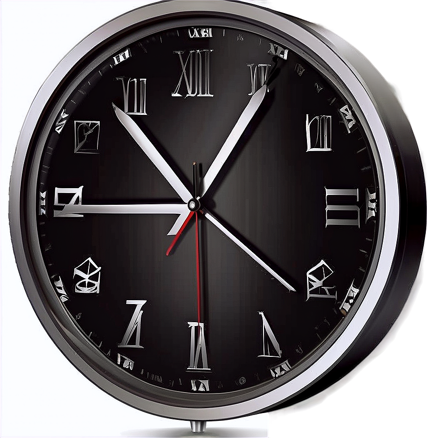 Black And White Clock Clipart Png Ded56 PNG Image