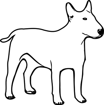 Black And White Dog Silhouette PNG Image