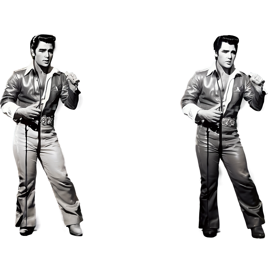 Black And White Elvis Png 06112024 PNG Image