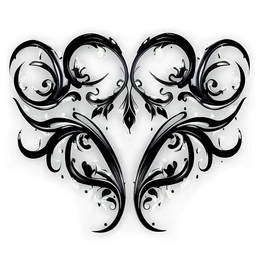 Black And White Flourish Png 4 PNG Image