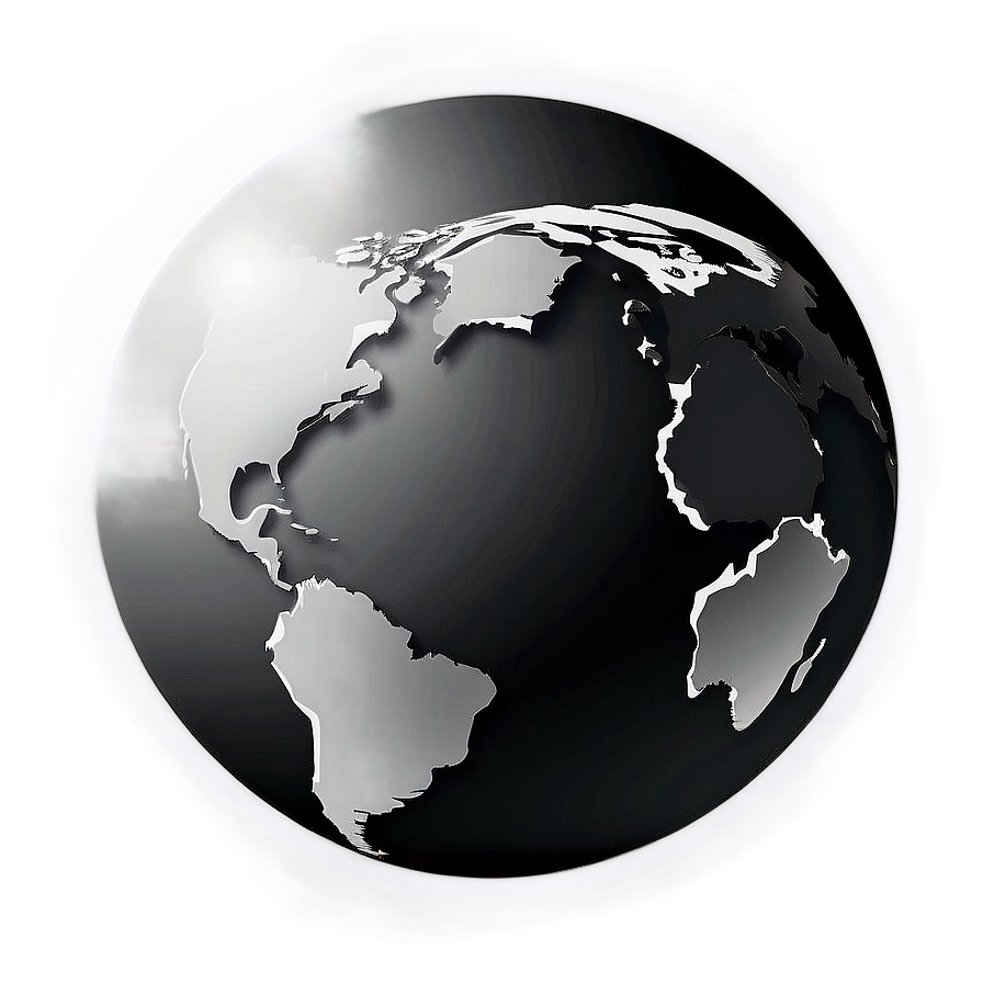 Black And White Globe For Logo Png Lmt PNG Image