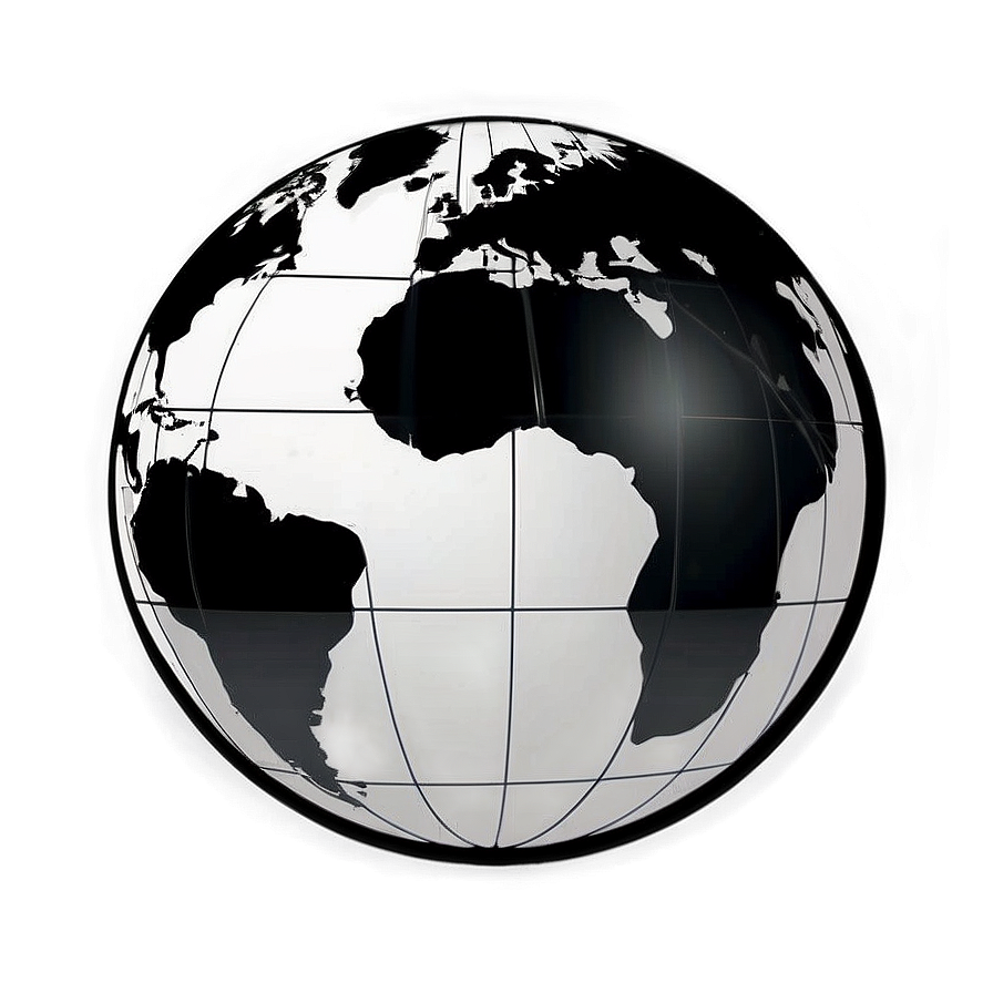 Black And White Globe For Logo Png Yiv PNG Image