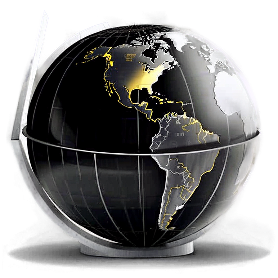 Black And White Globe For Travel Png Ohp91 PNG Image