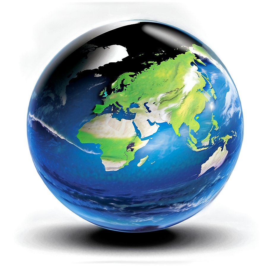 Black And White Globe With Oceans Png 53 PNG Image