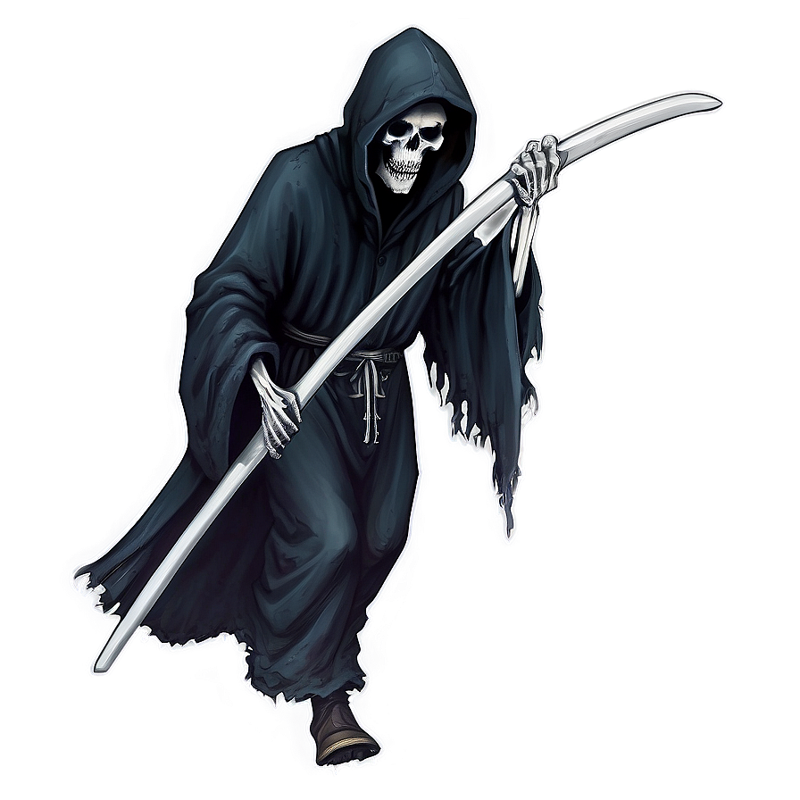 Black And White Grim Reaper Png Gfv2 PNG Image