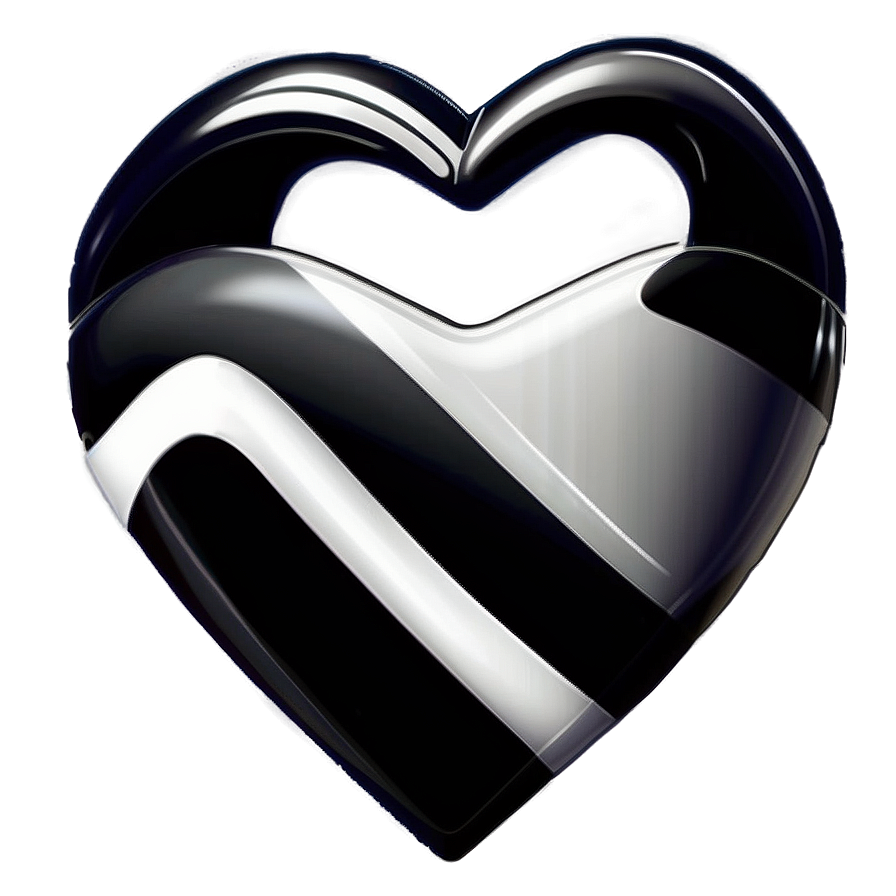 Black And White Heart Clipart Png And PNG Image