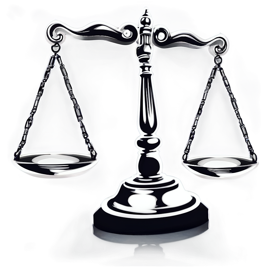 Black And White Justice Scale Png Hgw2 PNG Image