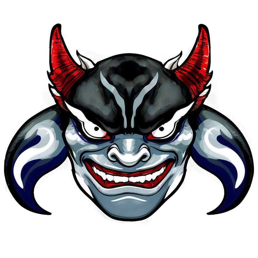 Black And White Oni Art Png Bgv58 PNG Image