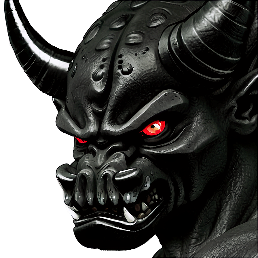 Black And White Oni Art Png Iyb14 PNG Image