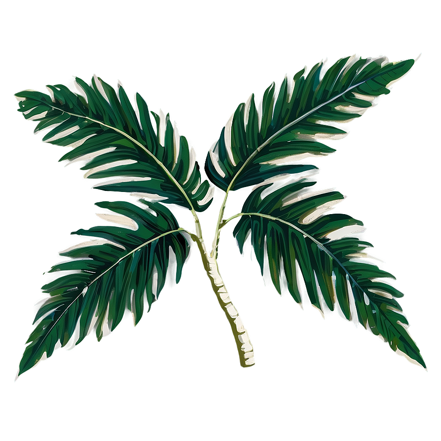 Black And White Palm Leaves Png 11 PNG Image