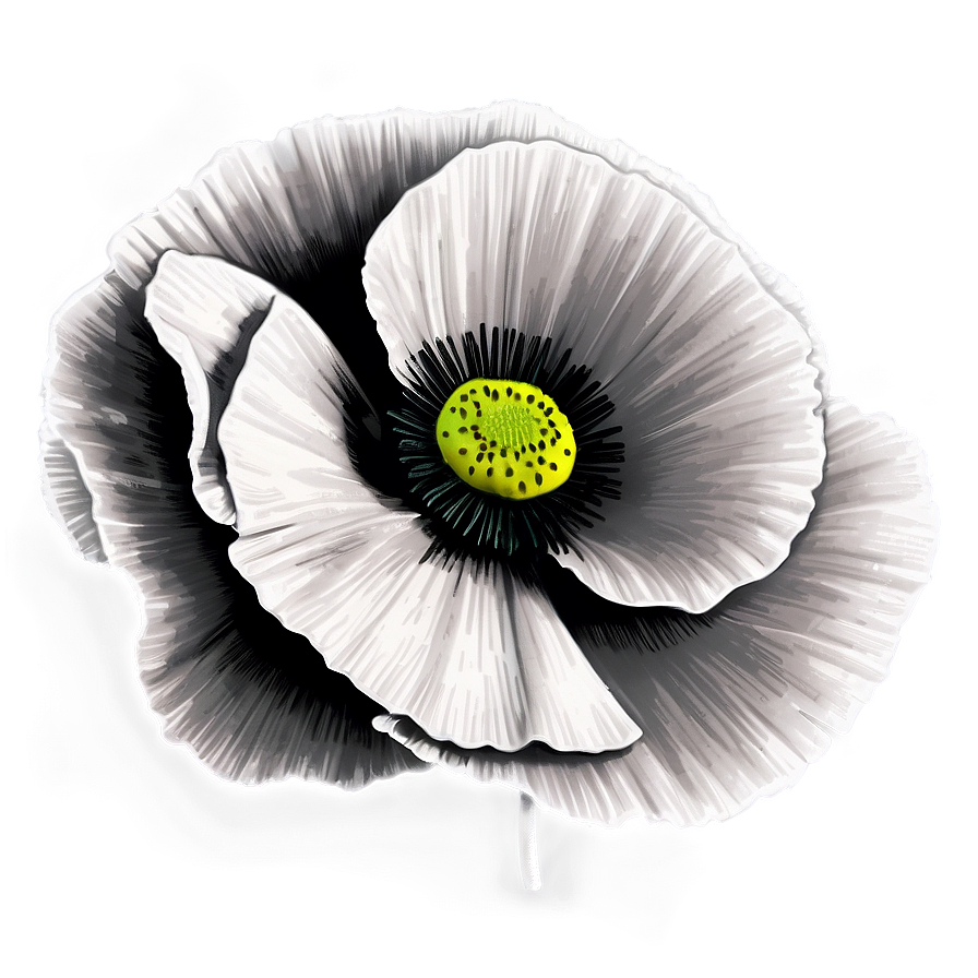 Black And White Poppy Png Psg74 PNG Image