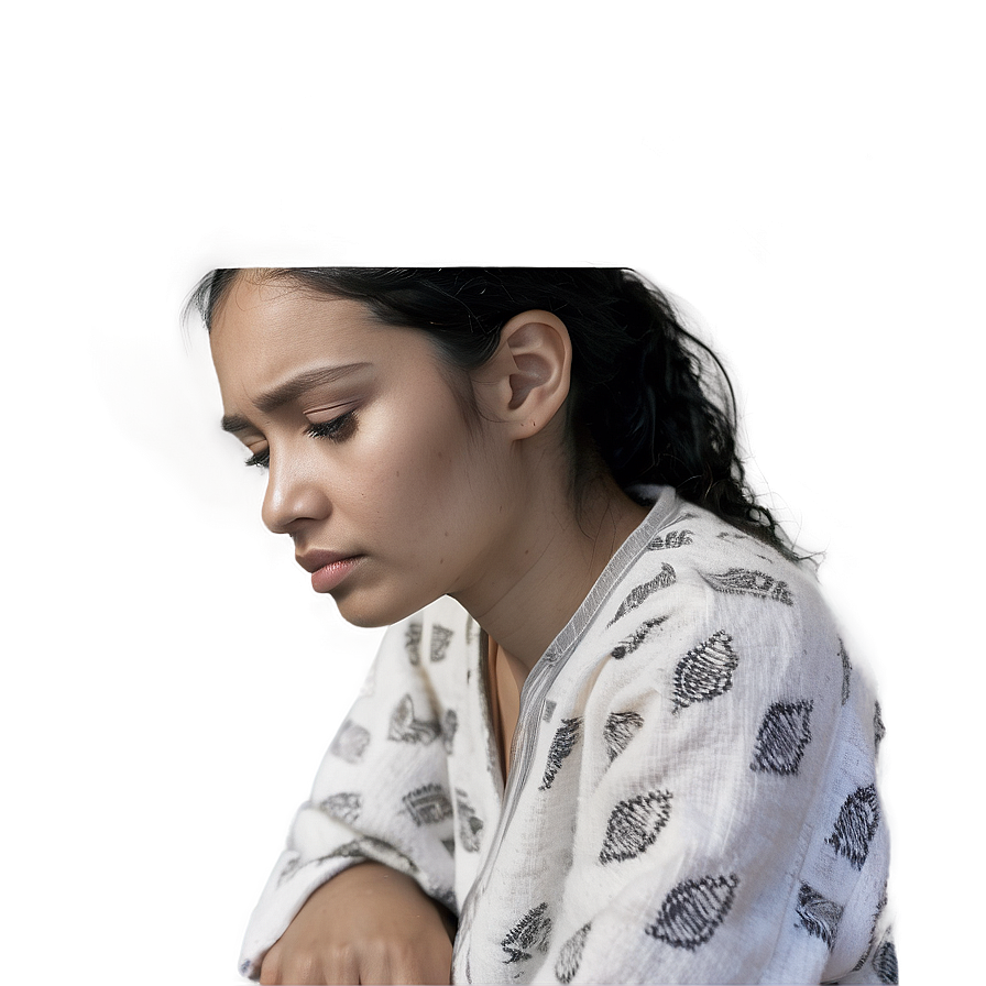 Black And White Sad Person Png Wyc PNG Image