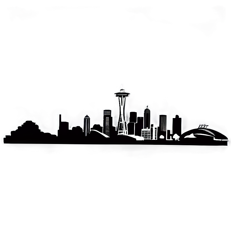 Black And White Seattle Skyline Png 06252024 PNG Image