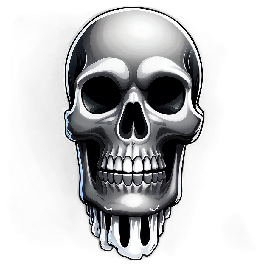 Black And White Skull Sticker Png 85 PNG Image