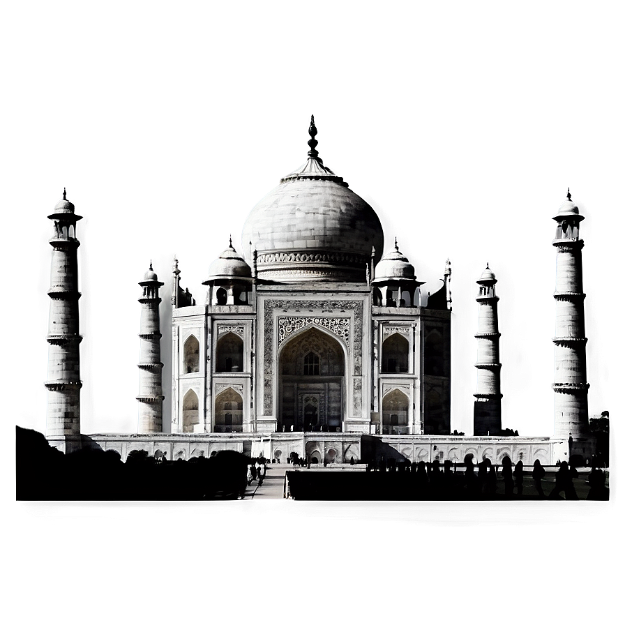 Black And White Taj Mahal Png 06252024 PNG Image