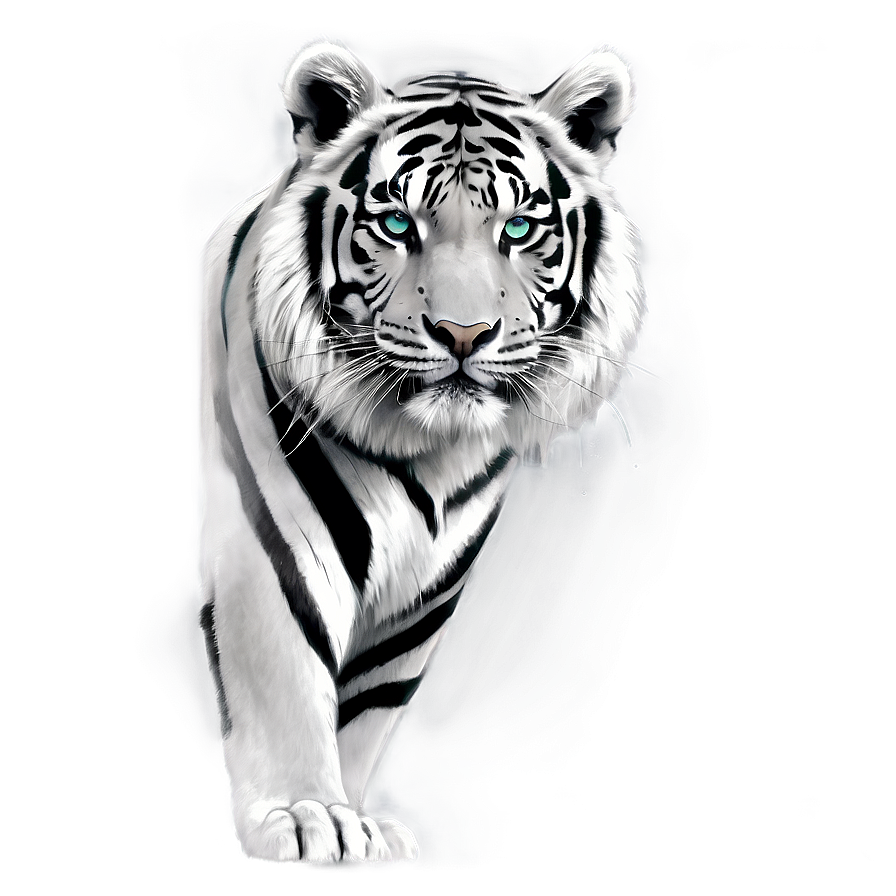 Black And White Tiger Sketch Png 06252024 PNG Image