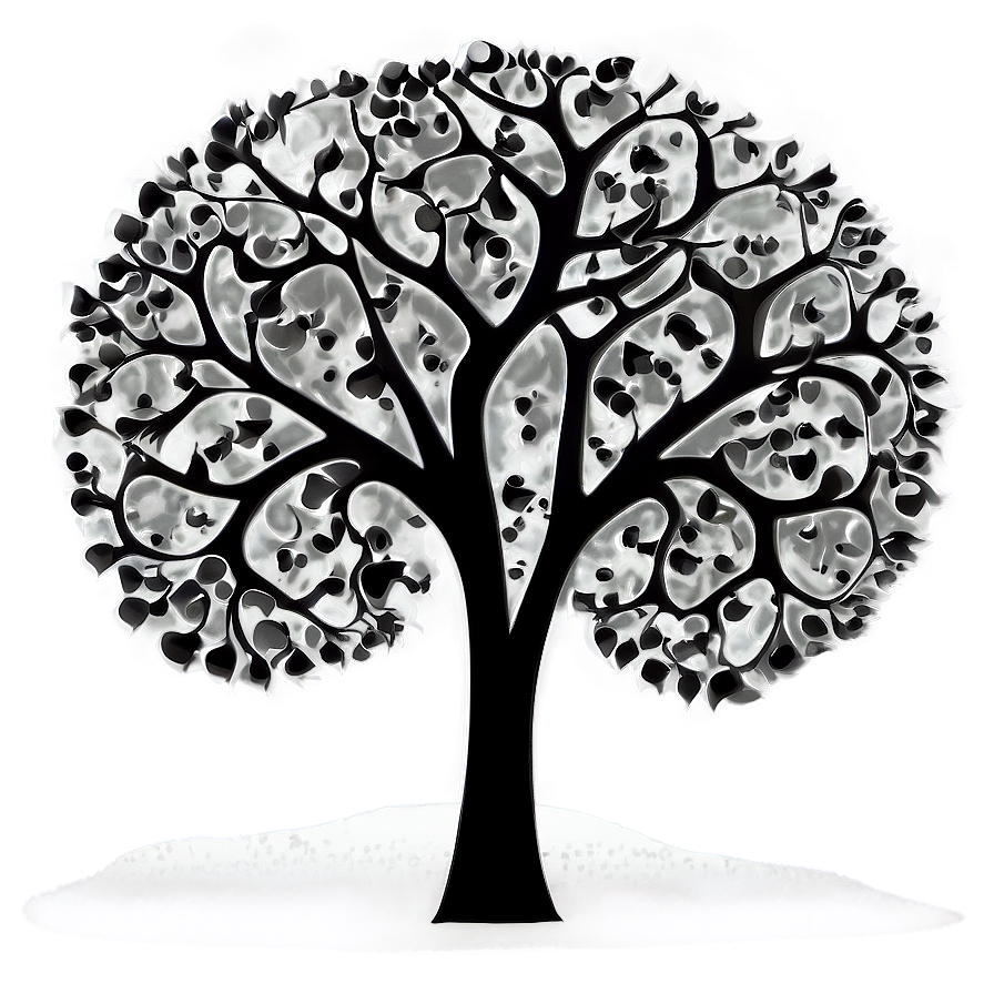 Black And White Tree In Abstract Style Png 06252024 PNG Image