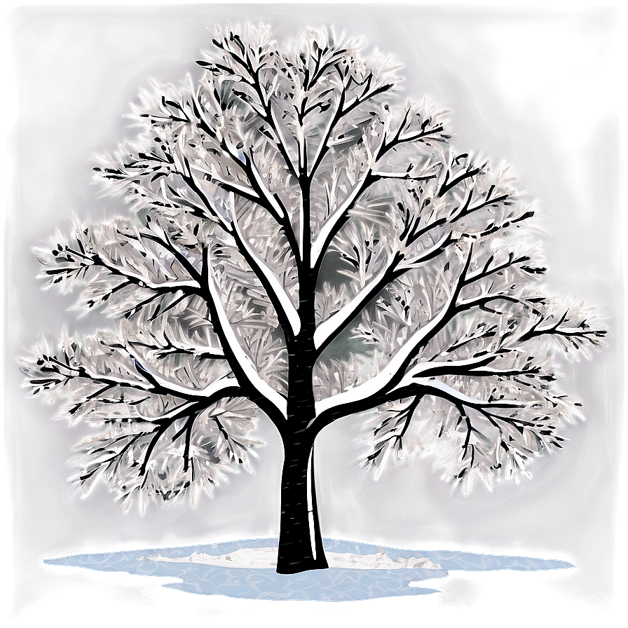 Black And White Tree In Winter Scene Png Ehh22 PNG Image