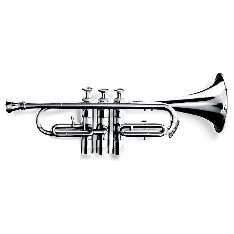 Black And White Trumpet Png 05242024 PNG Image