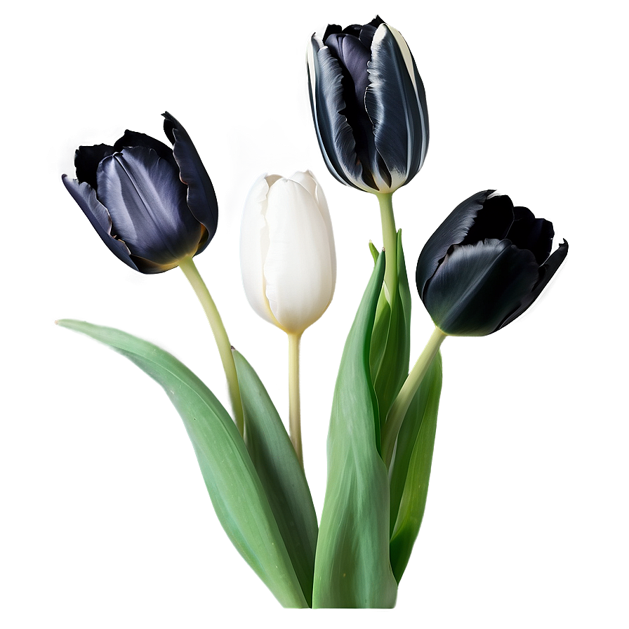 Black And White Tulips Png 05242024 PNG Image