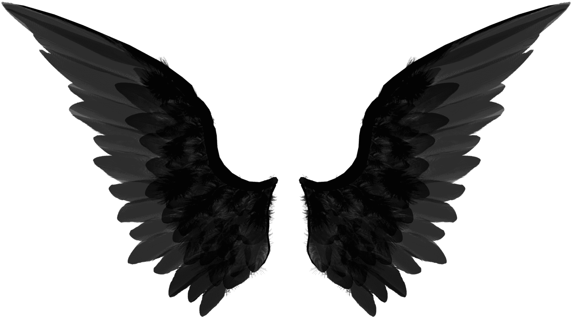 Black Angel Wings Silhouette PNG Image